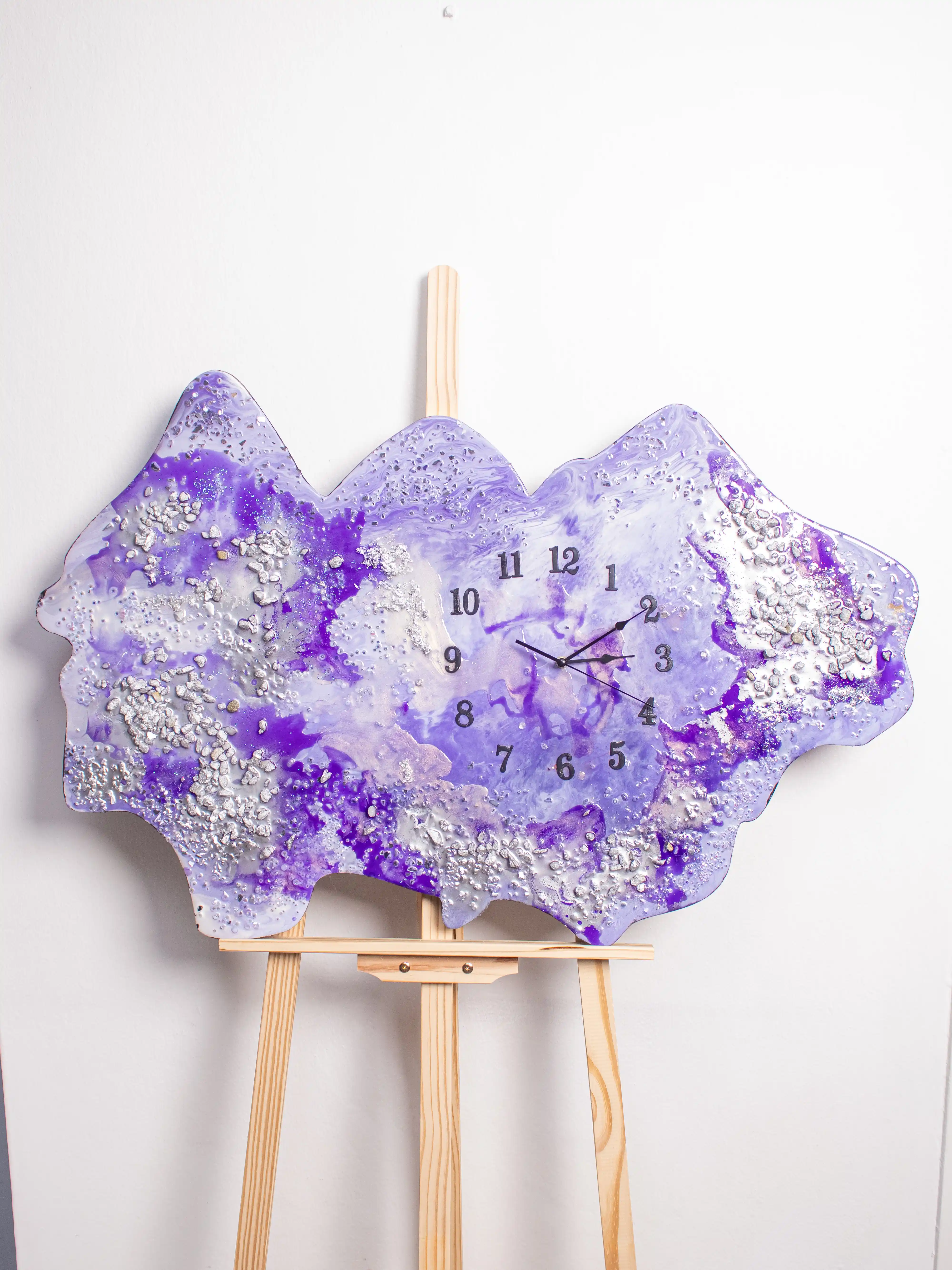 Amethyst Nebula Resin Wall Clock