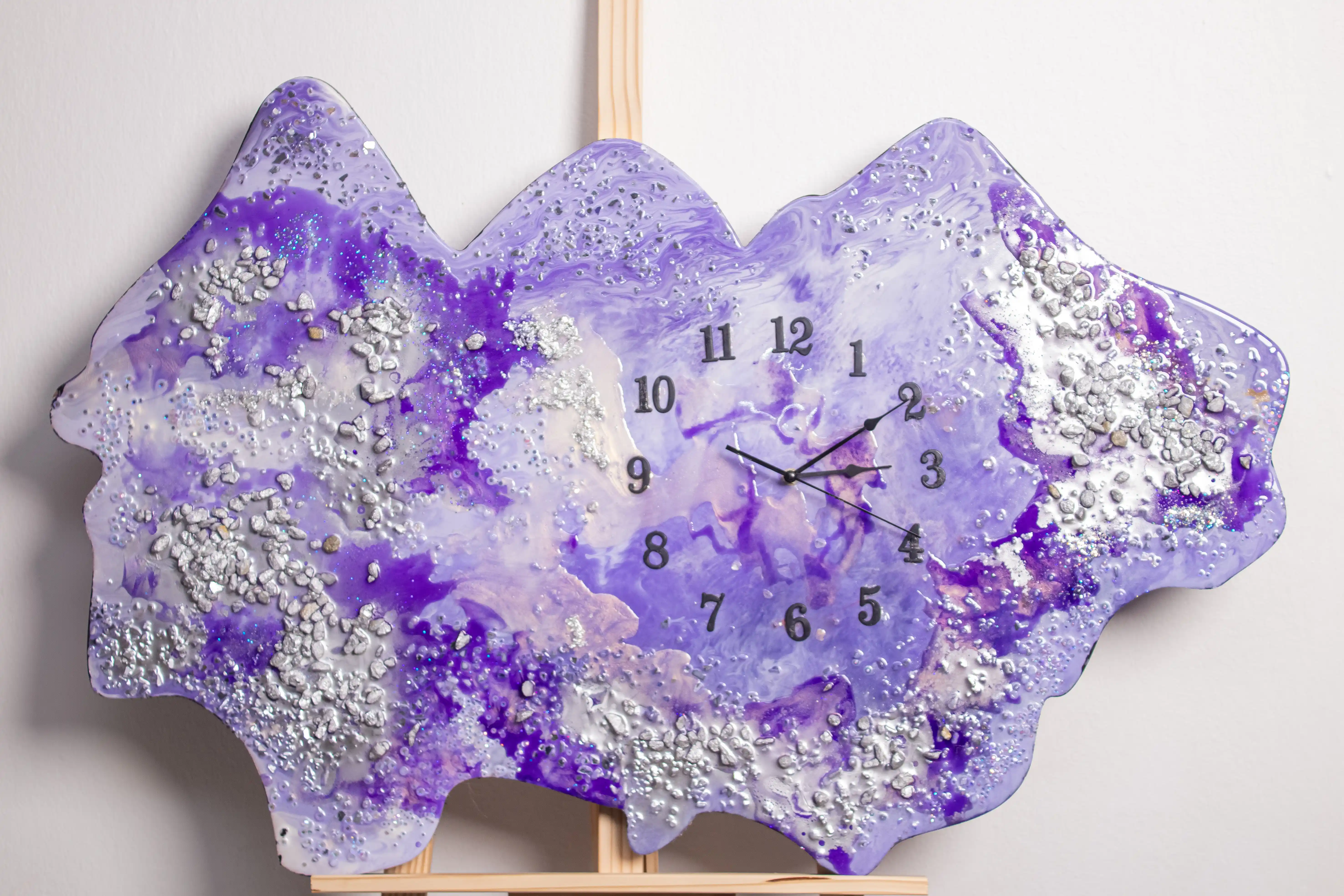 Amethyst Nebula Resin Wall Clock