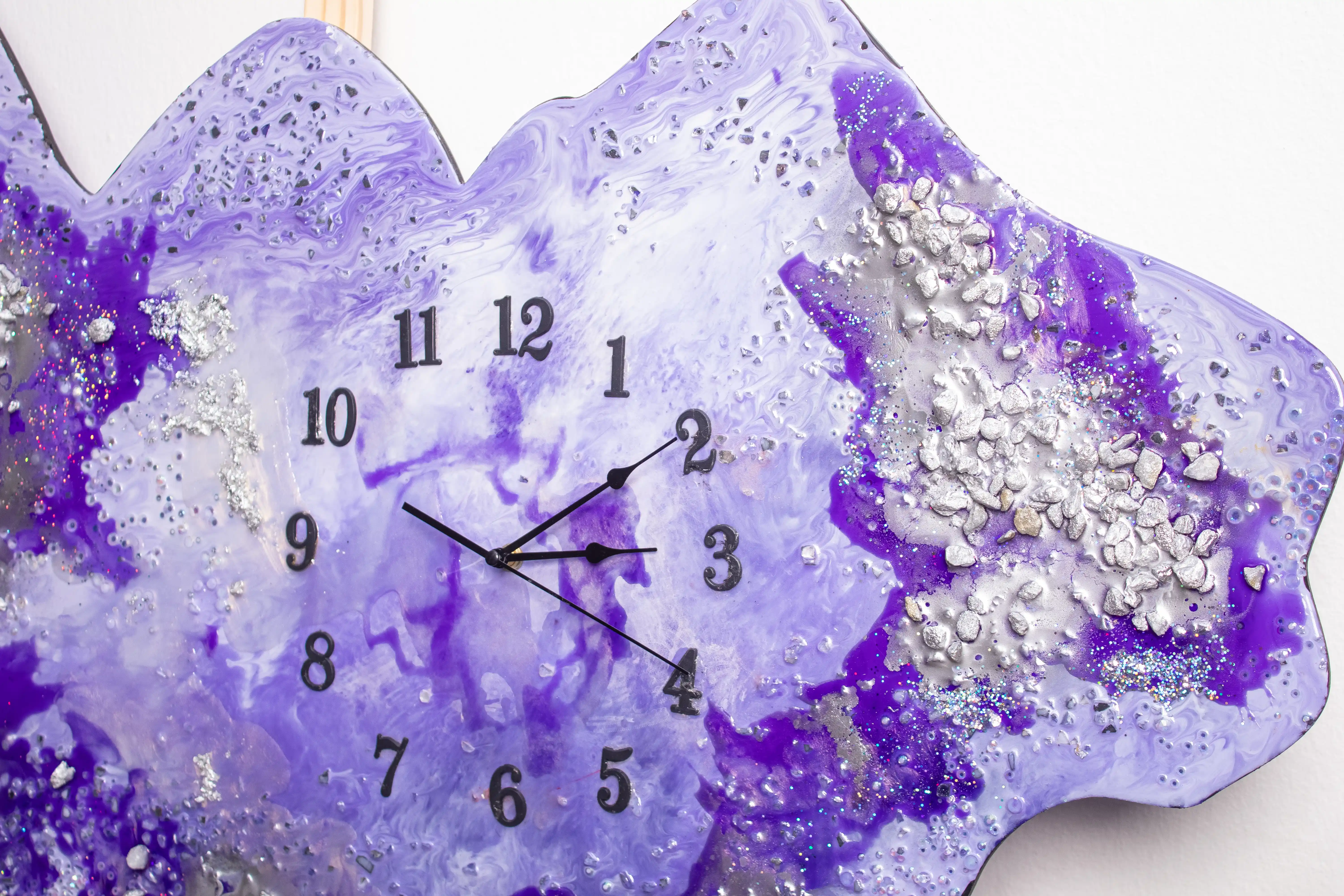 Amethyst Nebula Resin Wall Clock
