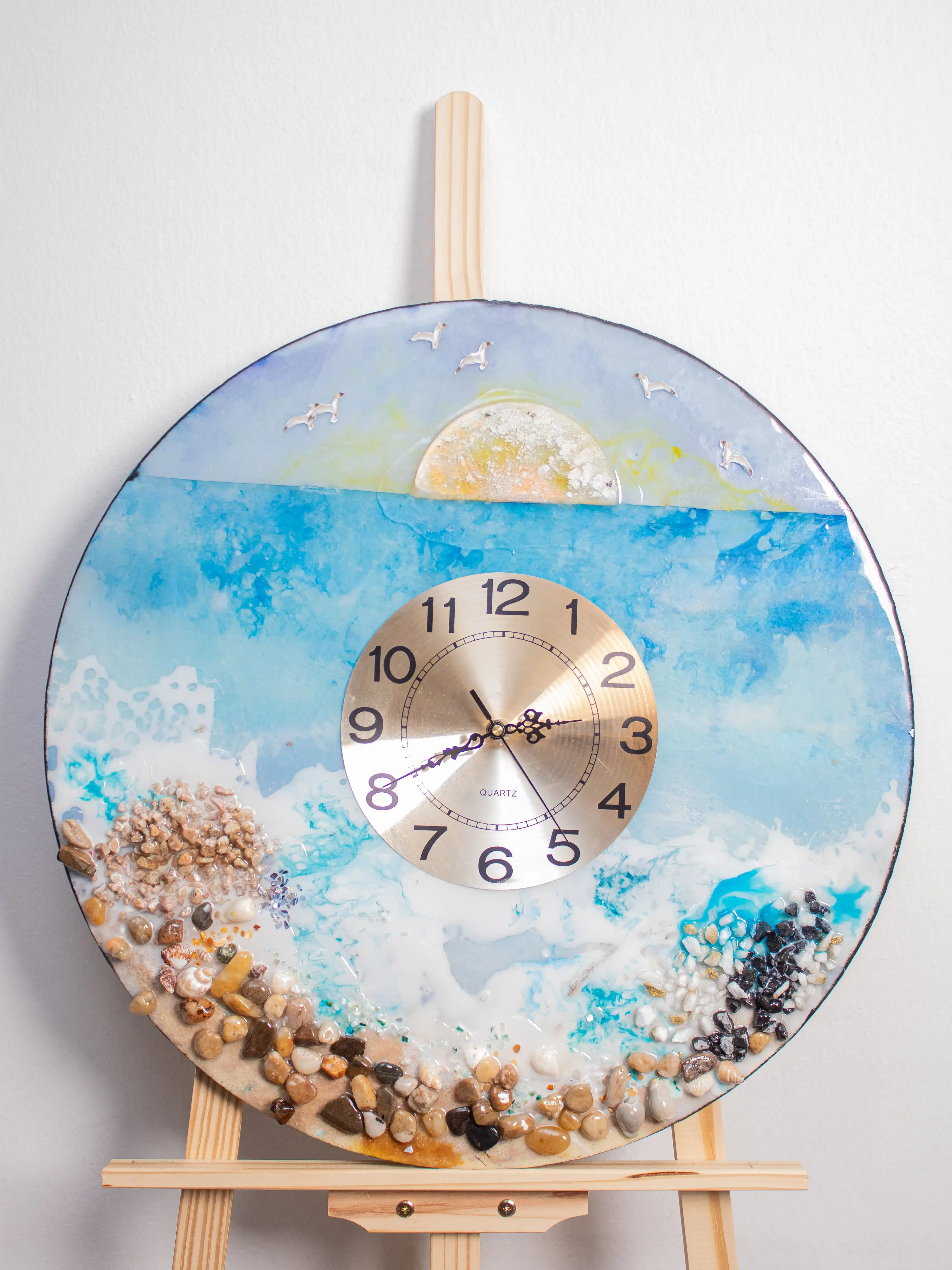 Coastal Horizon Resin Beach Clock