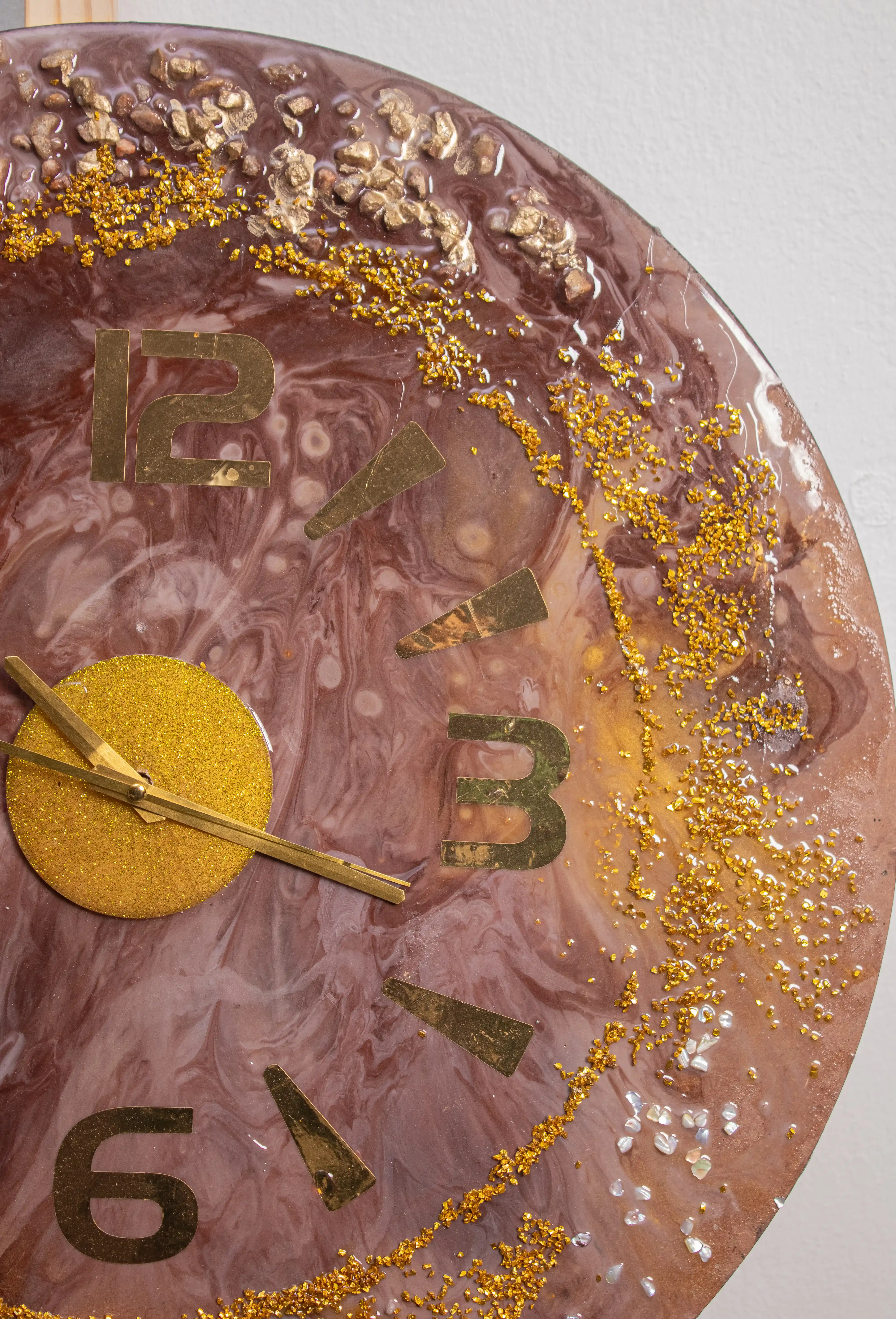 Gilded Equine Rose-Gold Resin Clock