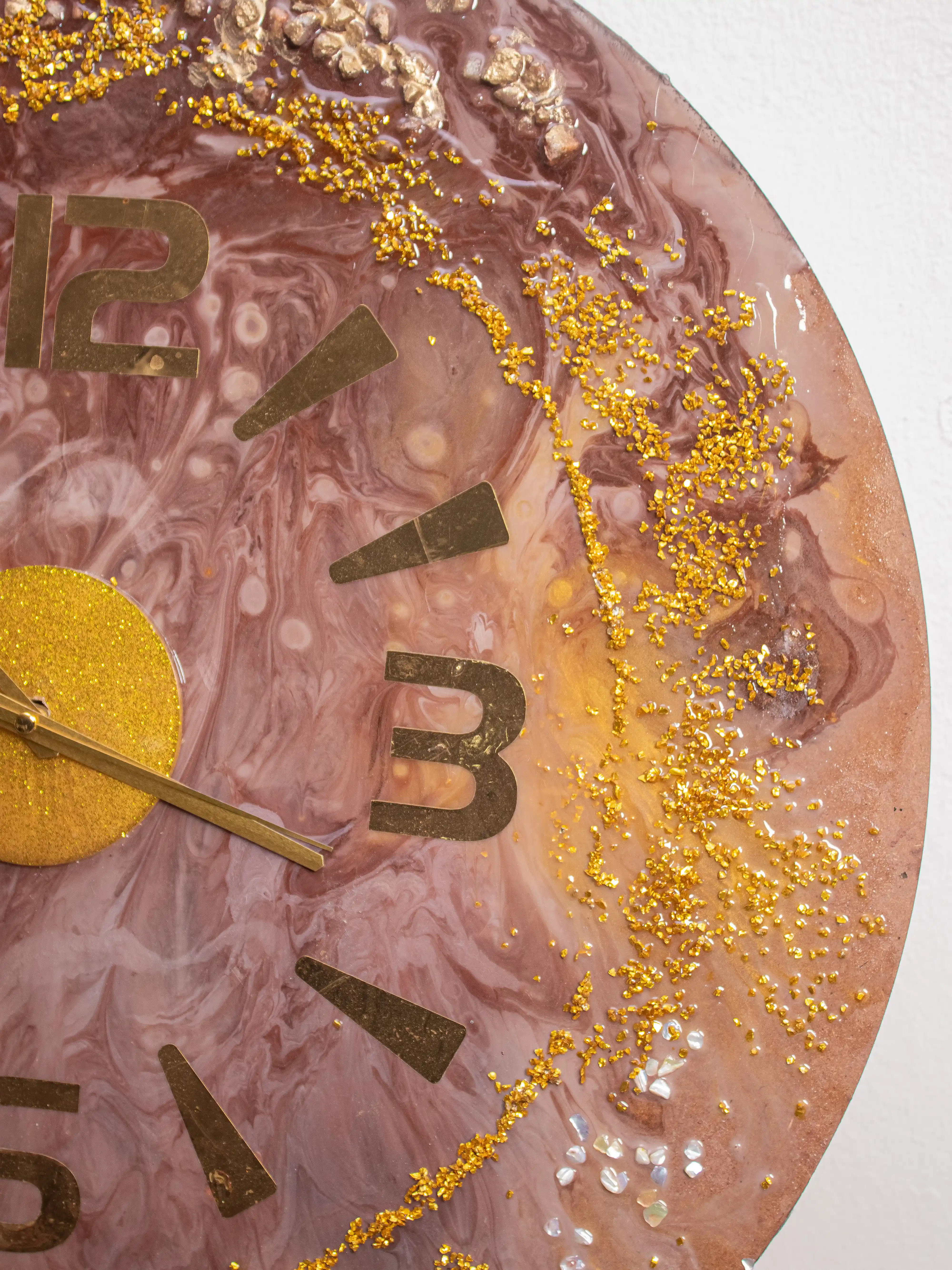 Gilded Equine Rose-Gold Resin Clock