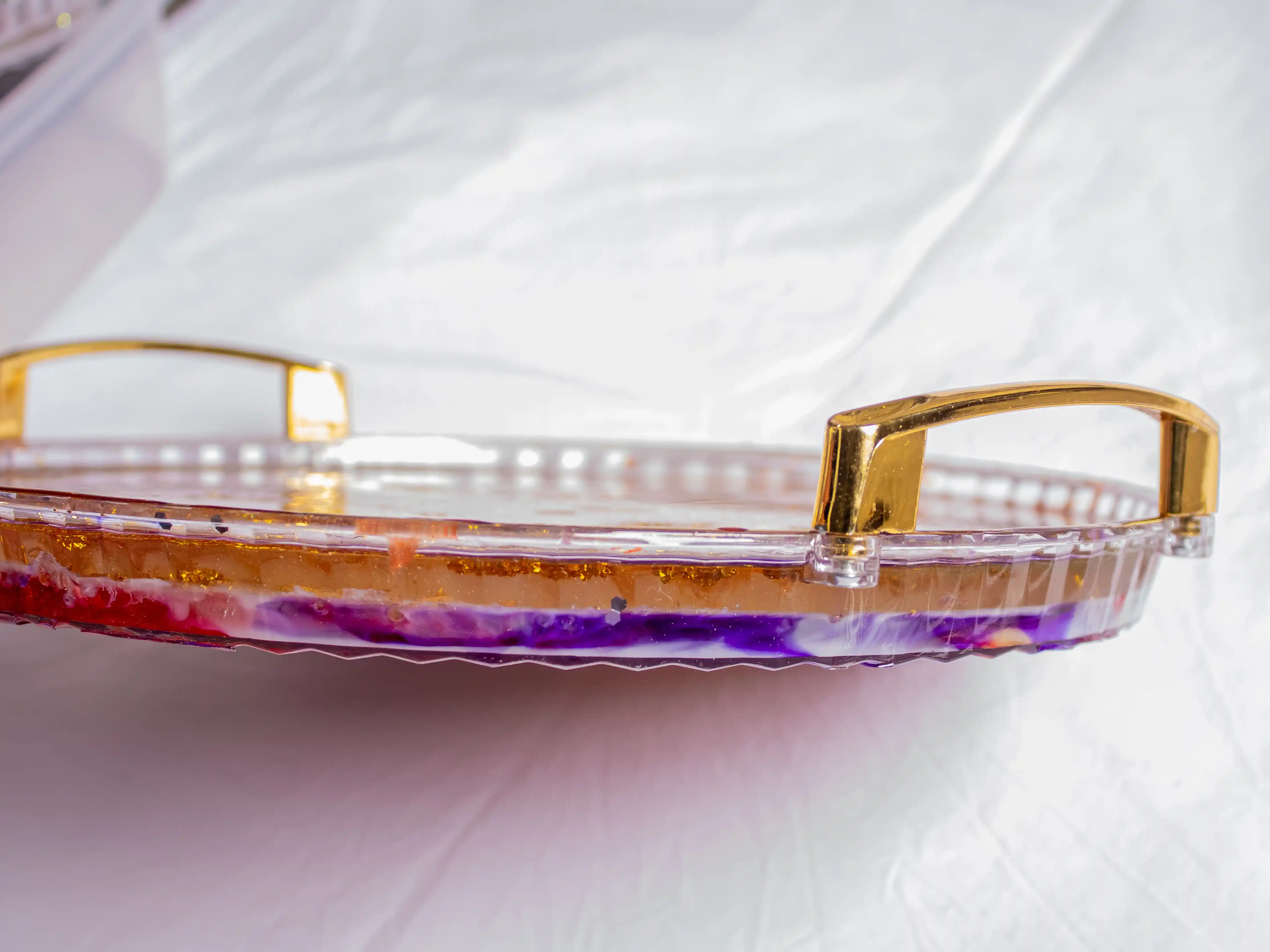 Golden Lotus Resin Tray