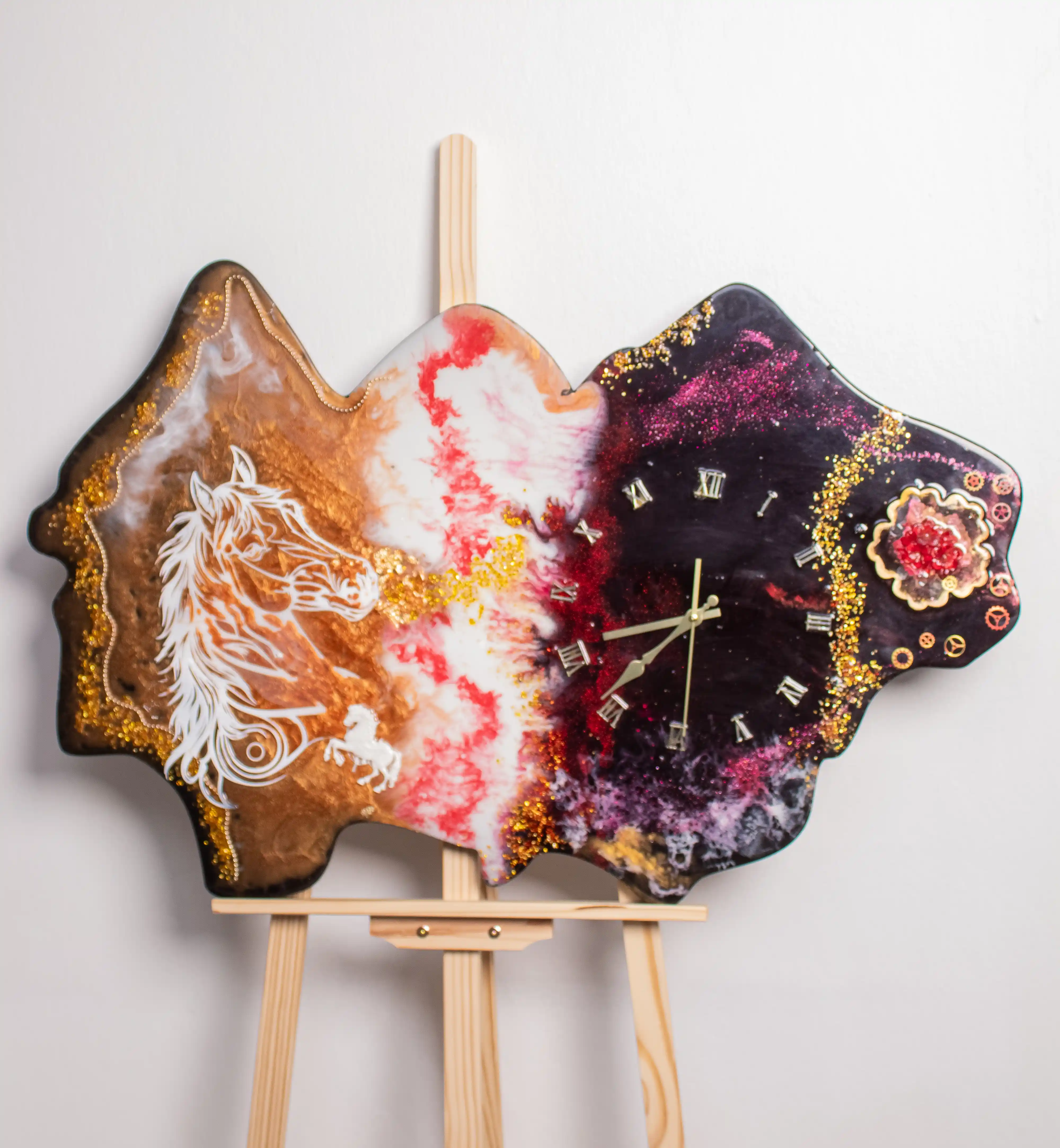 Horse & Floral Resin Art