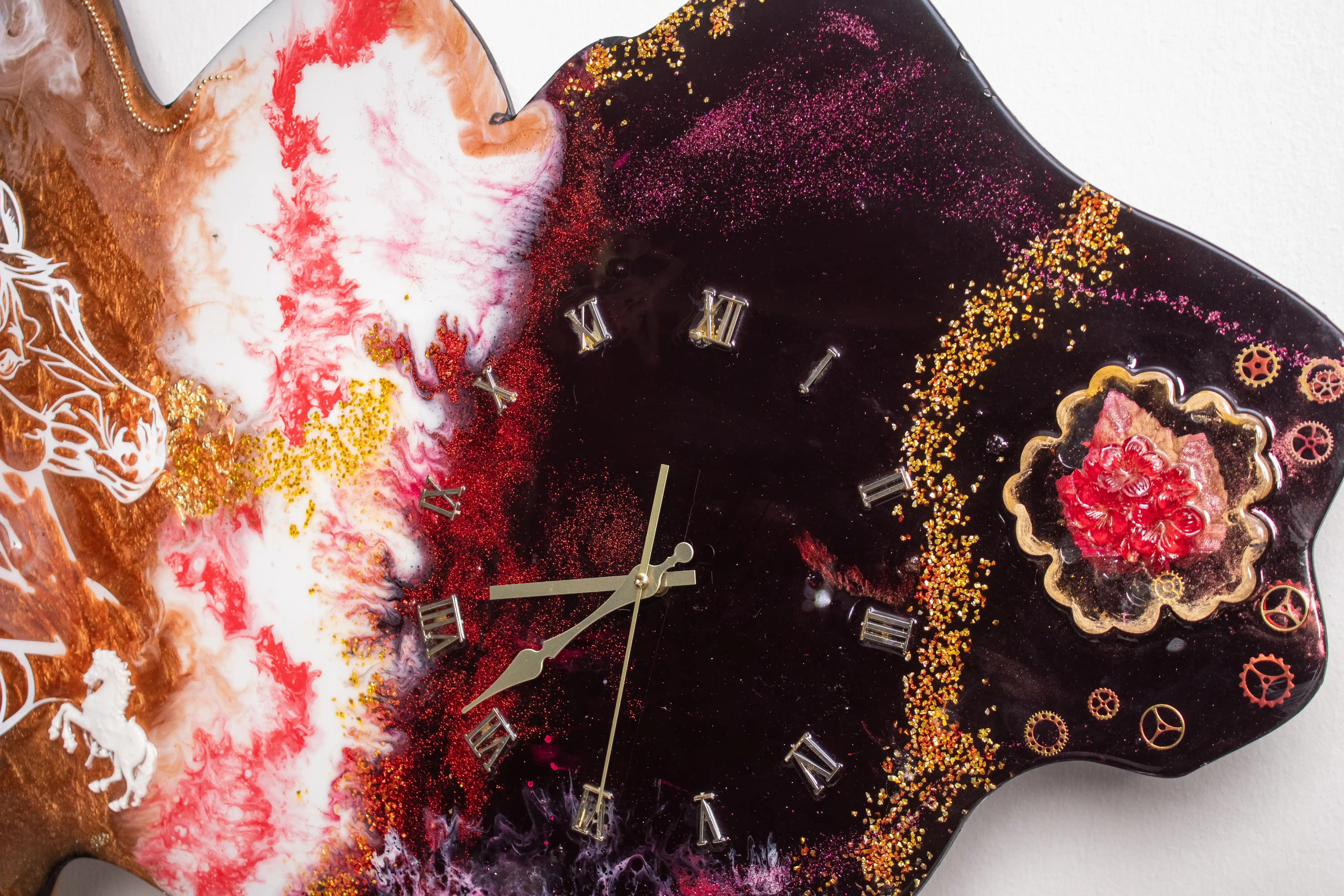 Horse & Floral Resin Art