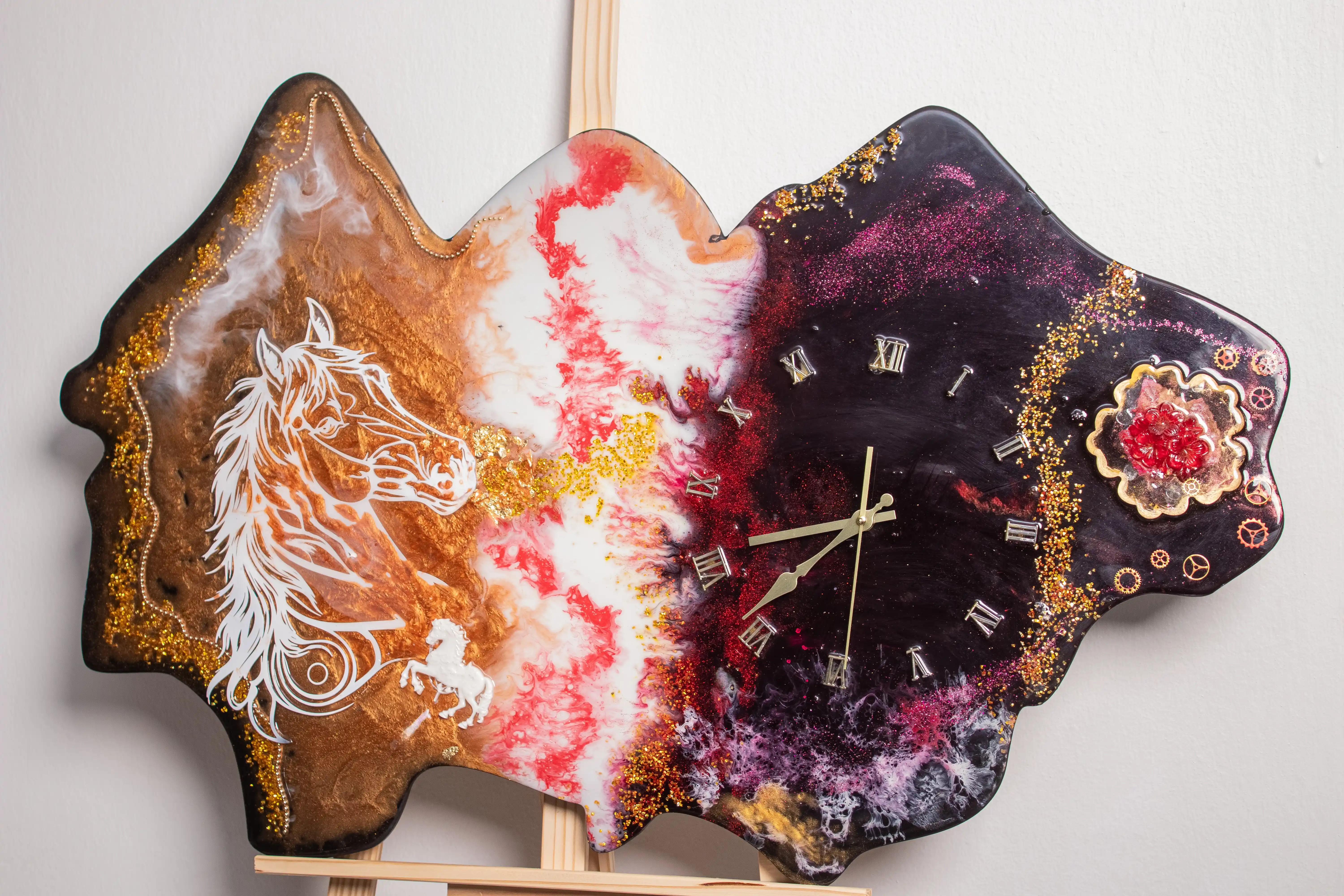 Horse & Floral Resin Art