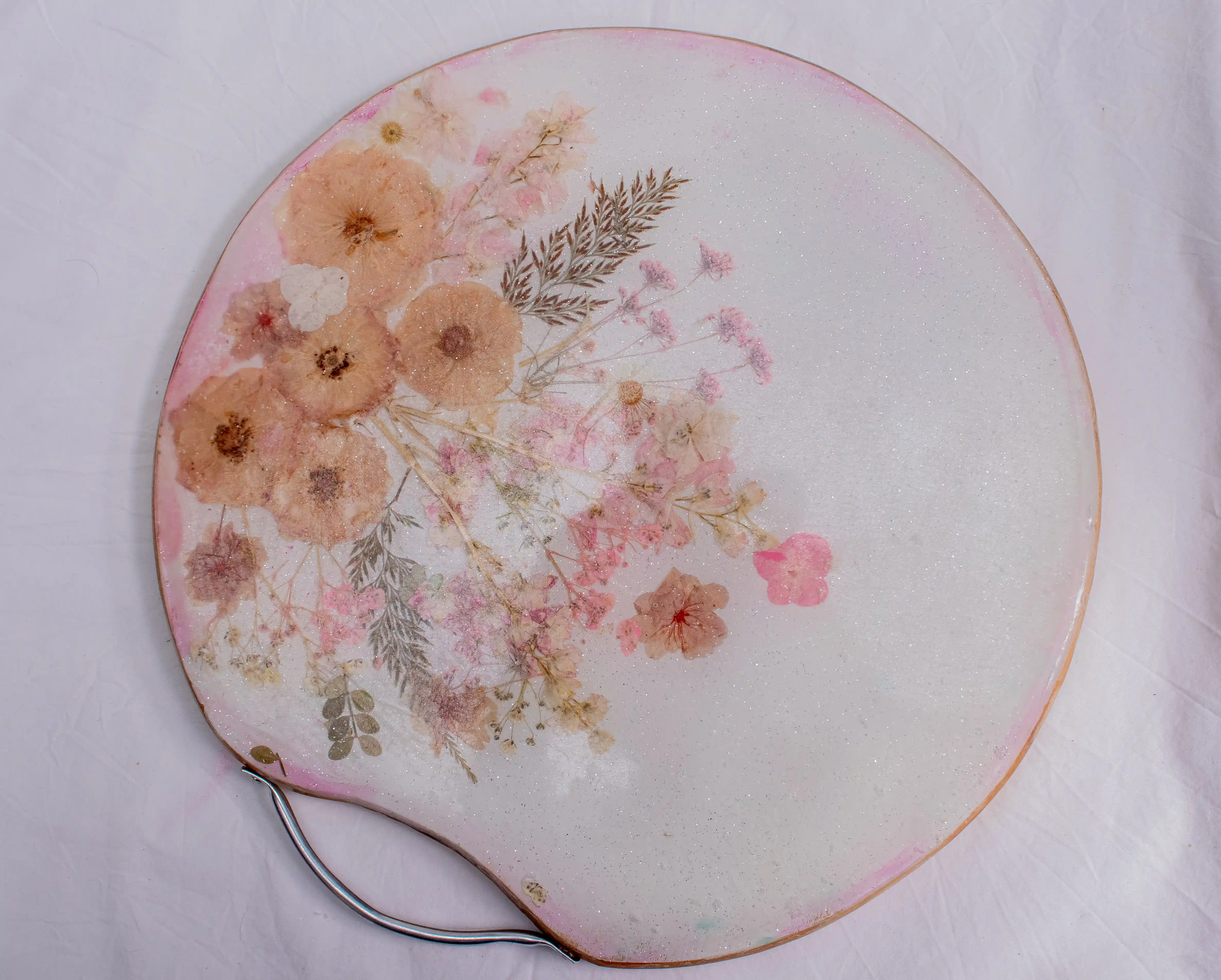 The Ethereal Meadow Floral Resin Serving Board