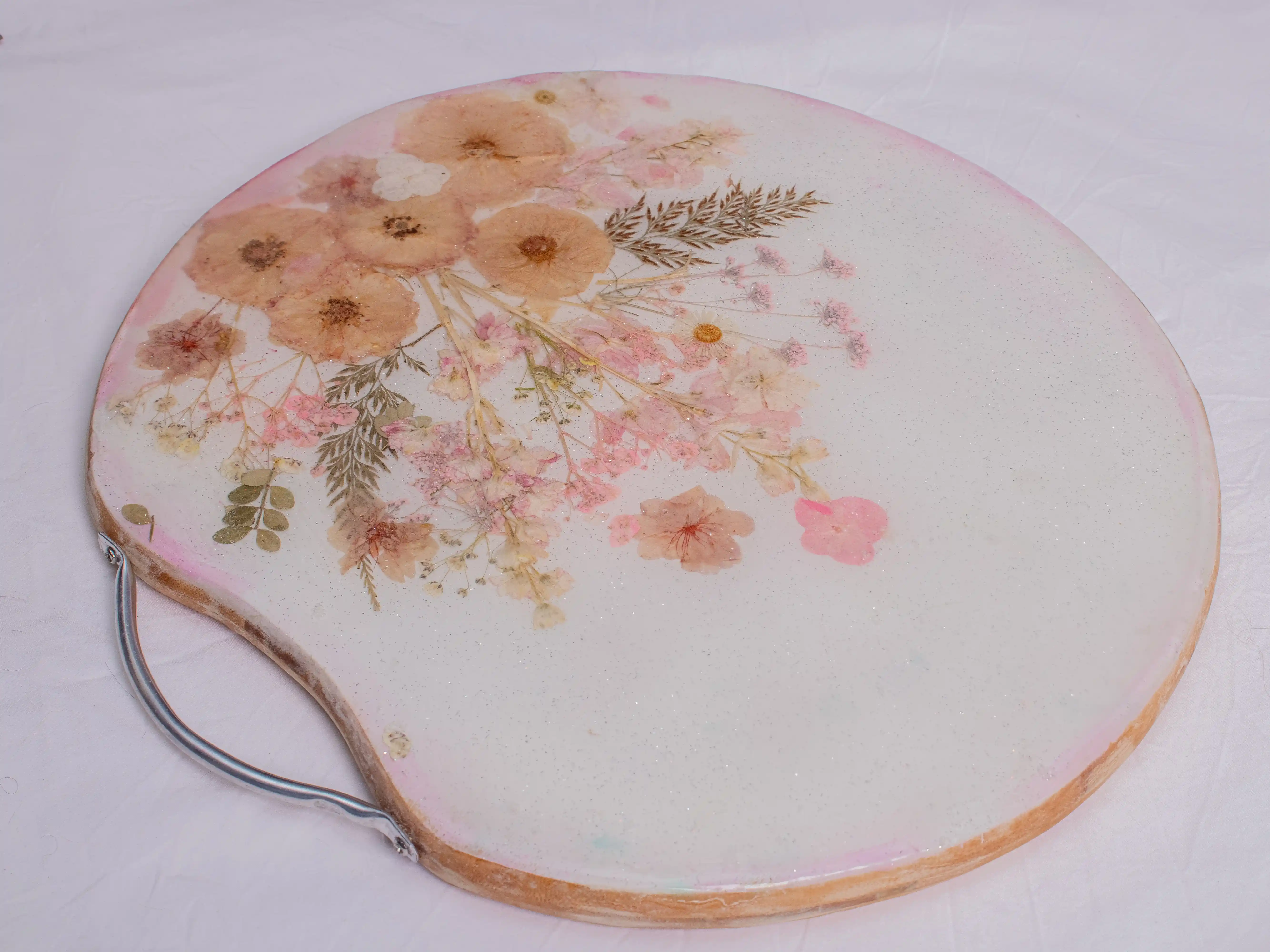 The Ethereal Meadow Floral Resin Serving Board