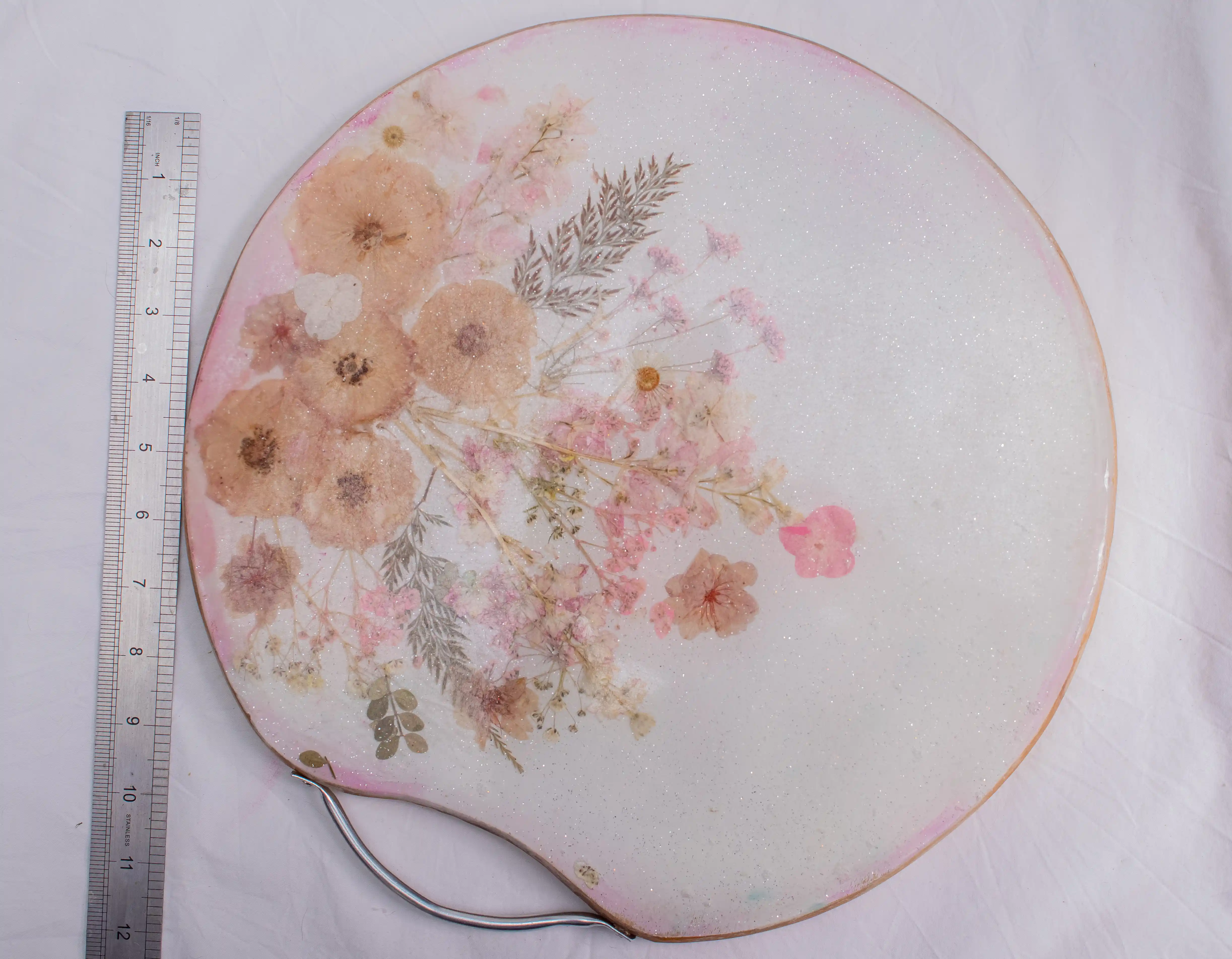 The Ethereal Meadow Floral Resin Serving Board