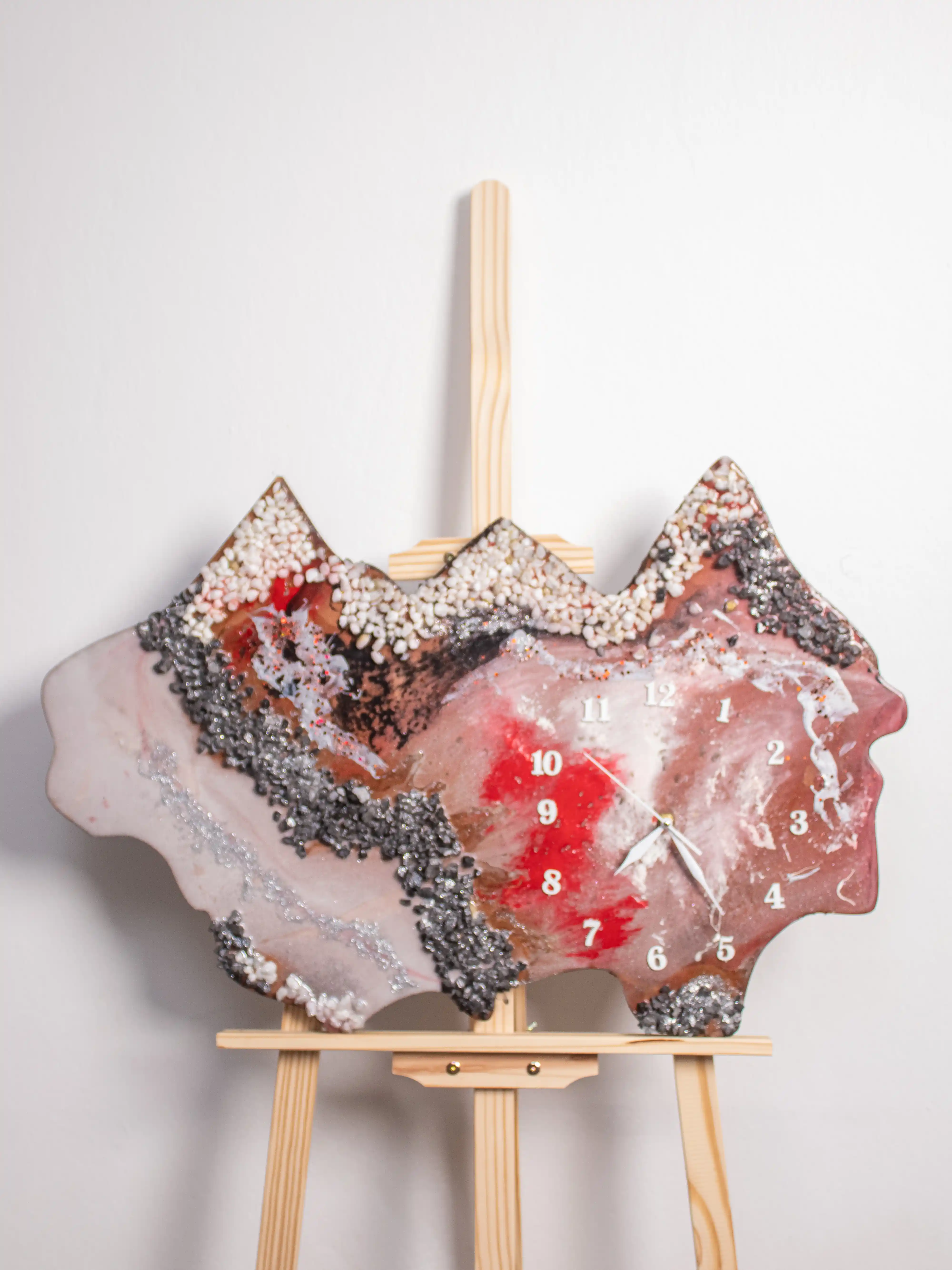 Volcanic Peak Geode Resin Clock