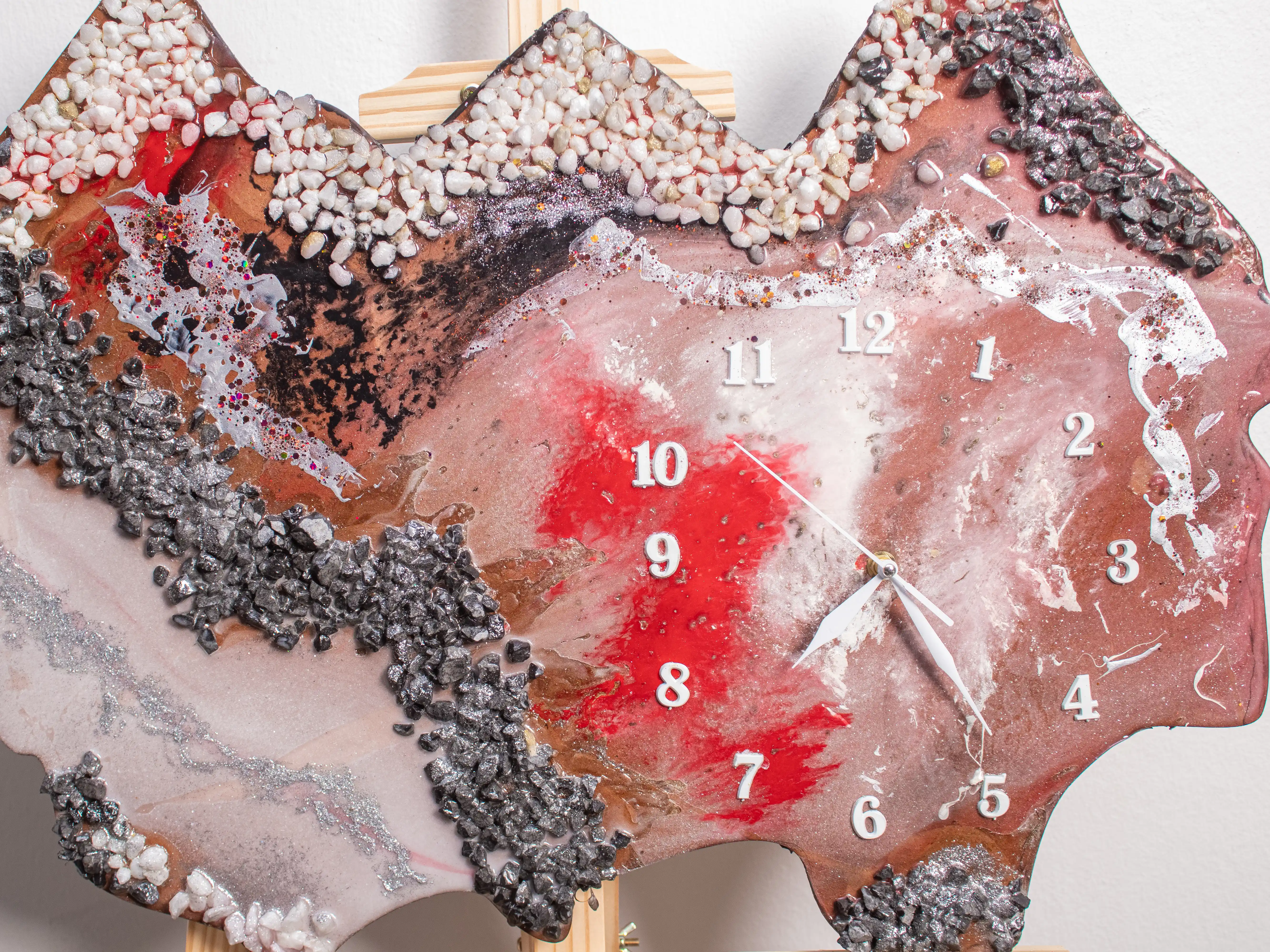 Volcanic Peak Geode Resin Clock