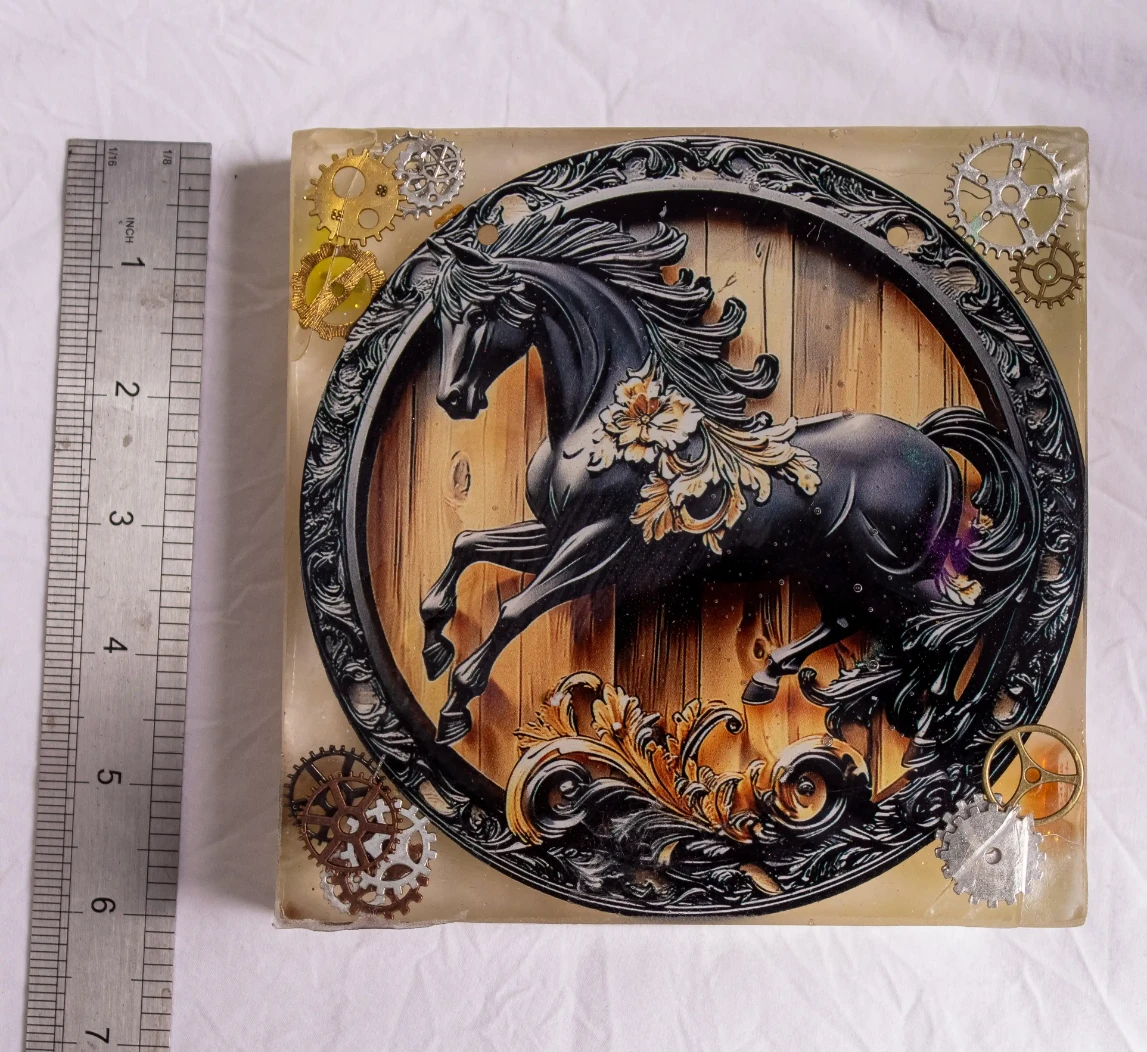 The Baroque Stallion Industrial Resin Art Block