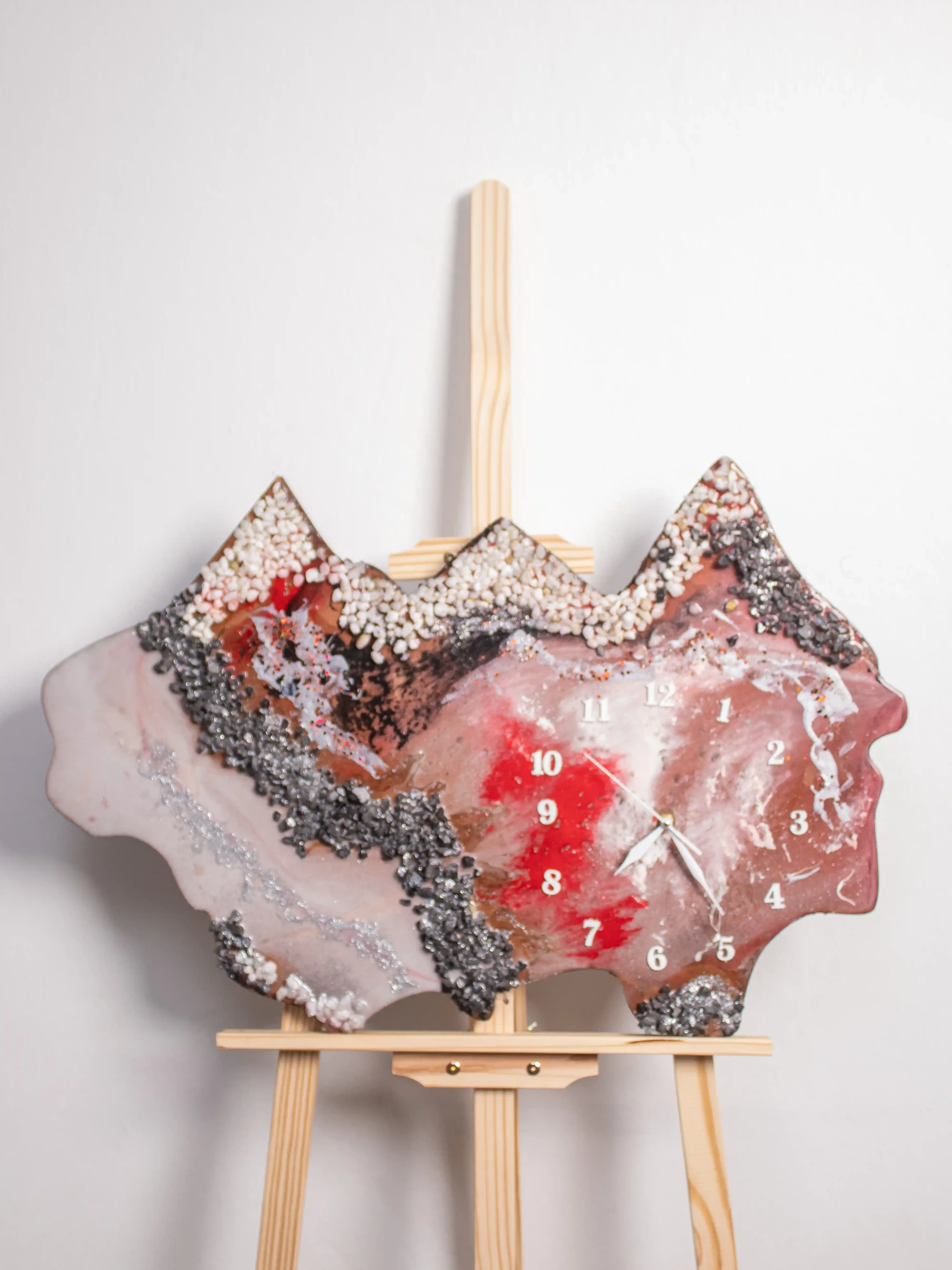 Volcanic Peak Geode Resin Clock