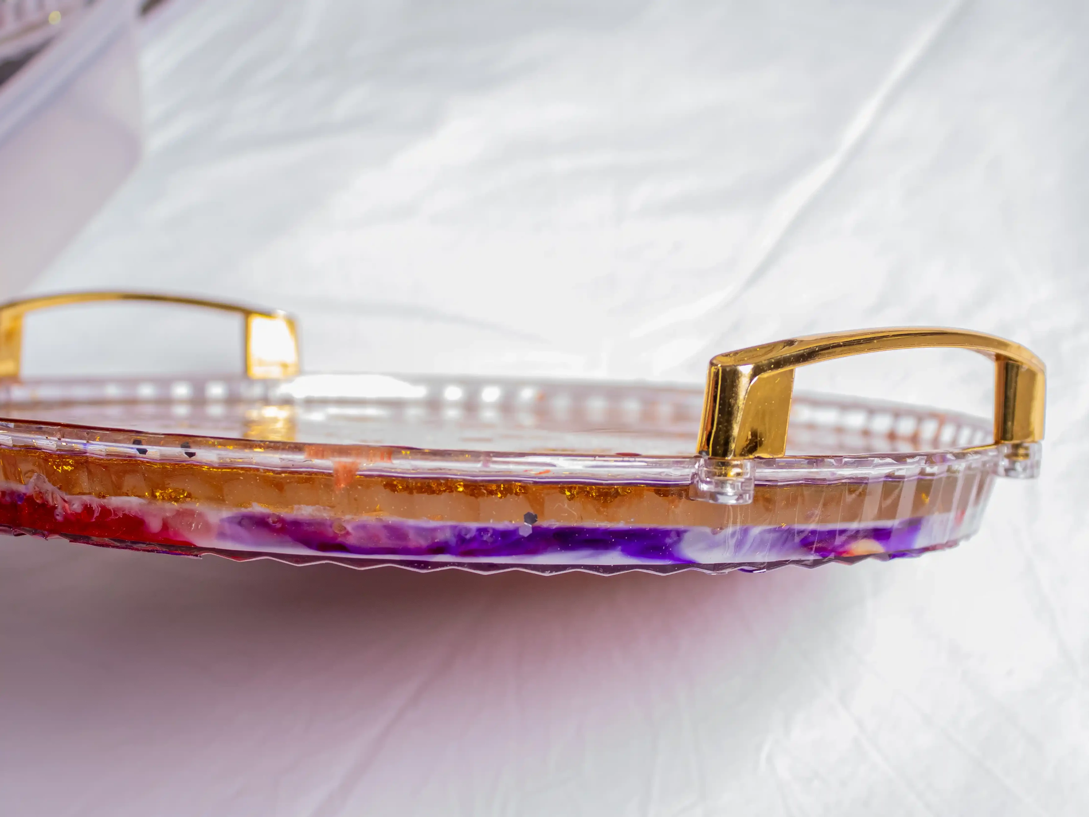 Golden Lotus Resin Tray
