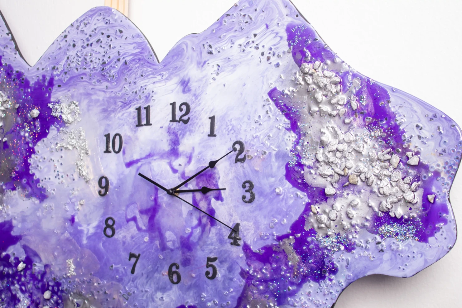 Amethyst Nebula Resin Wall Clock